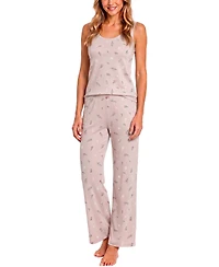 Sincerely Jules Women's Sleeveless Scoop-Neck Pointelle Tank and Pants, 2-Piece Set