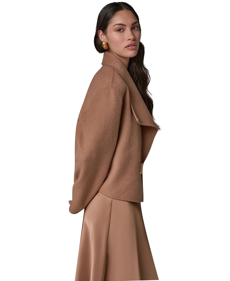 Donna Karan New York Women's Wrap Short Jacket with Hardware Closure