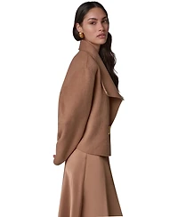 Donna Karan New York Women's Wrap Short Jacket with Hardware Closure