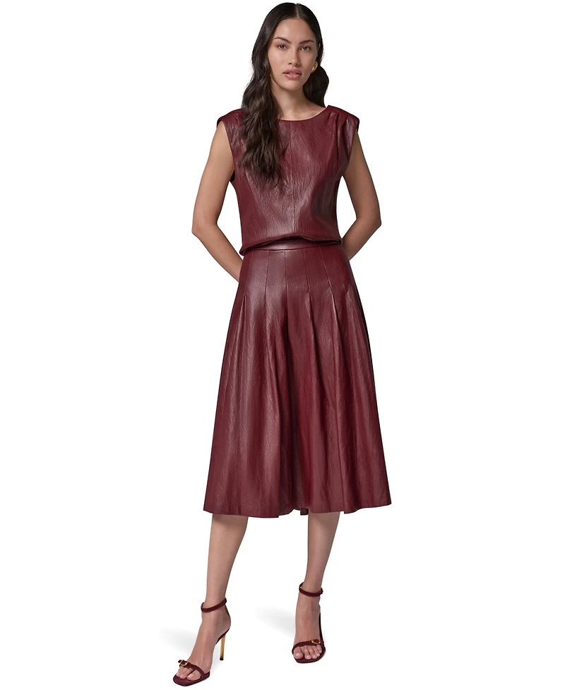 Donna Karan New York Women's Pleated A-Line High-Waisted Skirt