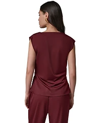 Donna Karan New York Women's Cowl Neck Draped Sleeveless Blouse