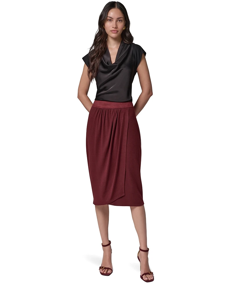 Donna Karan New York Women's High-Waisted Midi Wrap Skirt
