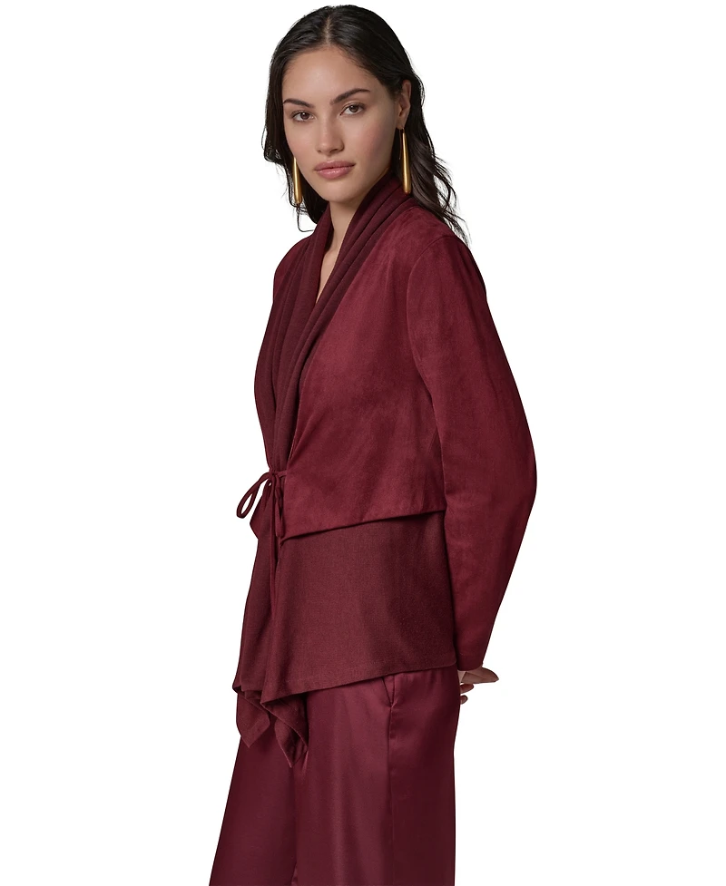 Donna Karan New York Women's Mxd Media Mixed-media Shawl Collar Jacket