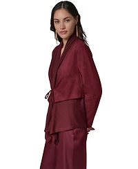 Donna Karan New York Women's Mxd Media Mixed-media Shawl Collar Jacket