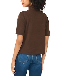 Sam & Jess Women's Cozy Tie Neck Short-Sleeve Loose-Fit Sweater