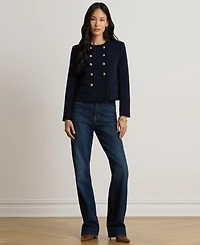 Lauren Ralph Women's Sable Crepe Double-Breasted Cropped Jacket