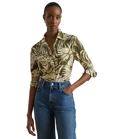 Lauren Ralph Women's Button-Up Collared Shirt