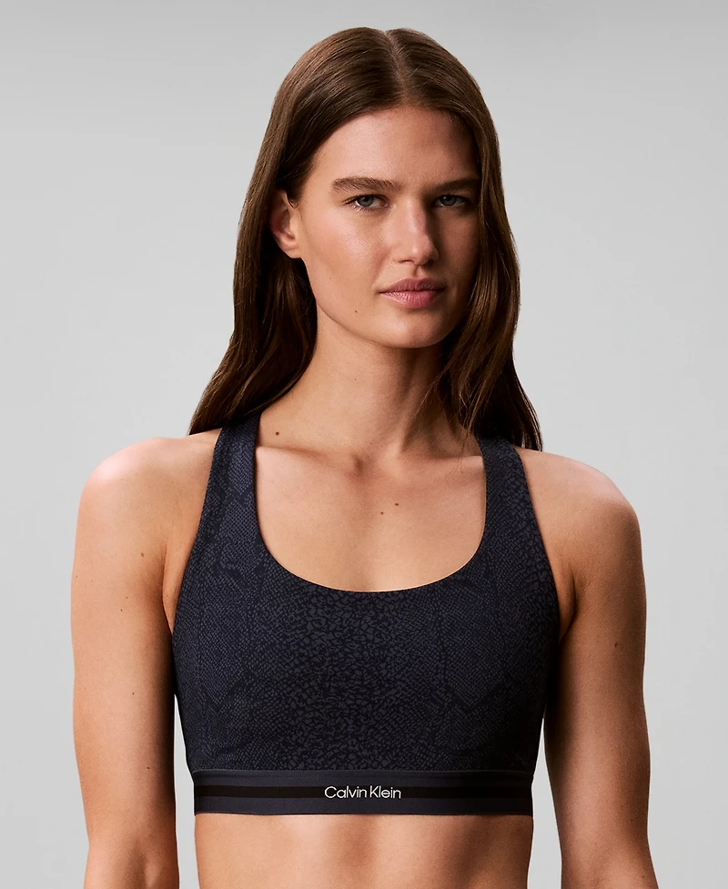 Calvin Klein Performance Medium Support Wireless Racer-Back Icon Sport Sports Bra, GWF6K347