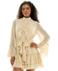 Seni & Cade Women's Ruffled Lace Tiered Mini Dress