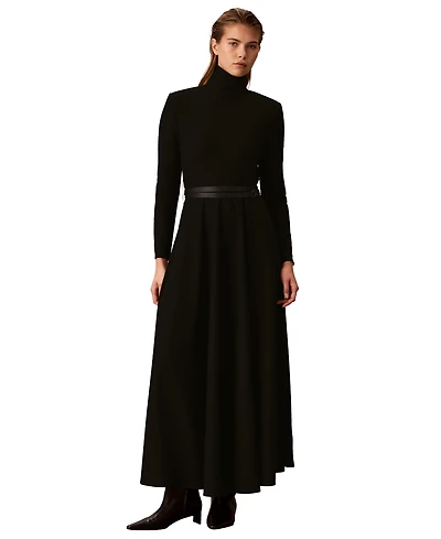 Calvin Klein Petite Turtleneck Long-Sleeve A-Line Sweater Dress