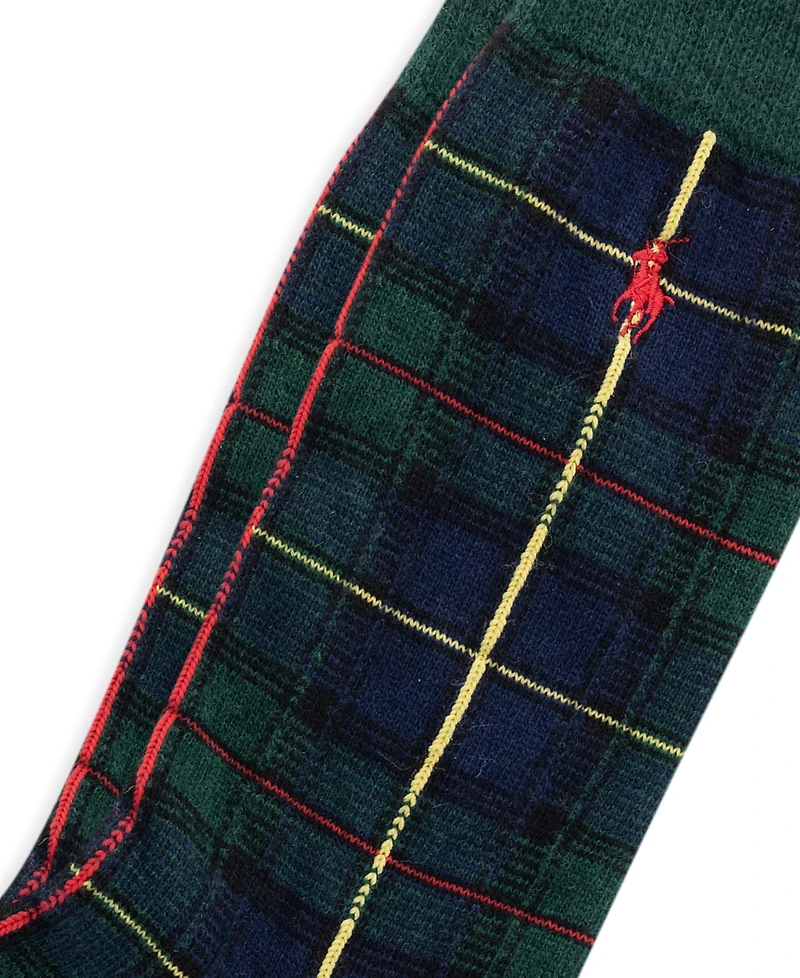 Polo Ralph Lauren Men's Registered Tartan Wool-Blend Boot Socks