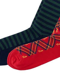Polo Ralph Lauren Men's Tartan Skull Crew Socks, 2-Pack