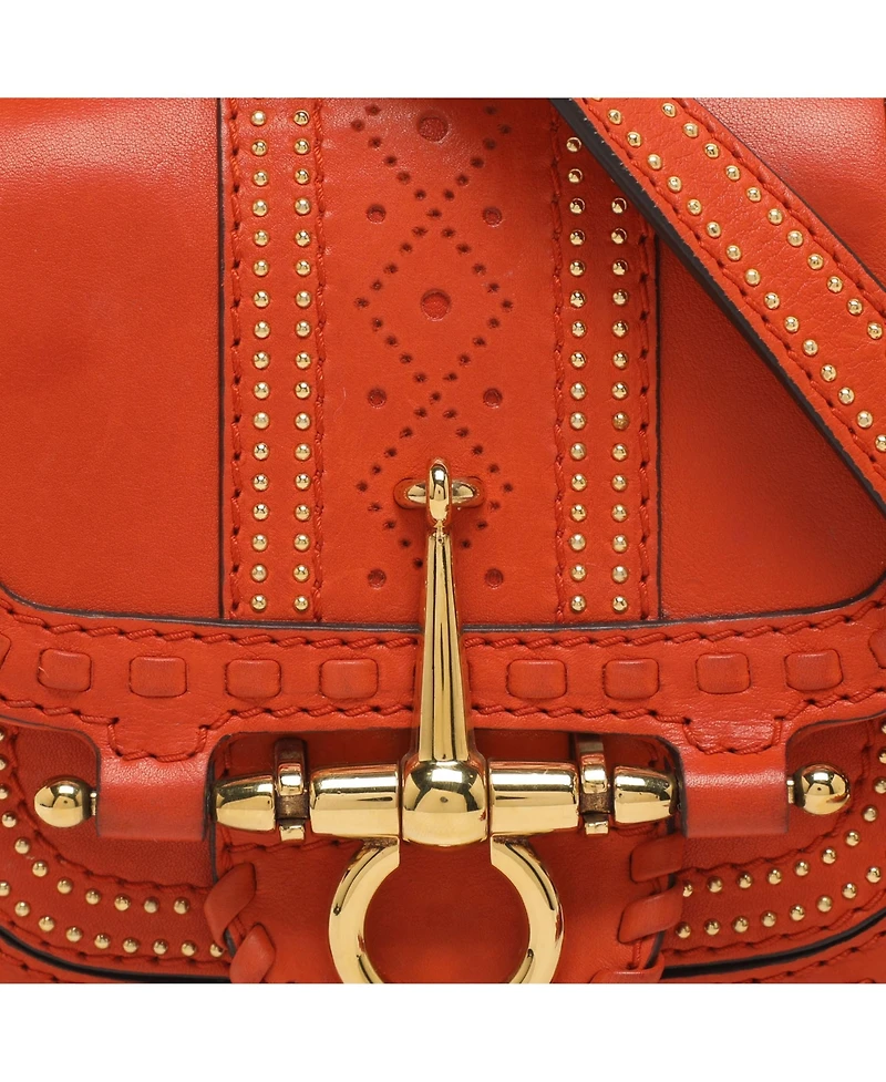 Pre-Owned Gucci Women's Small Snaffle Bit Studded Leather Shoulder Bag