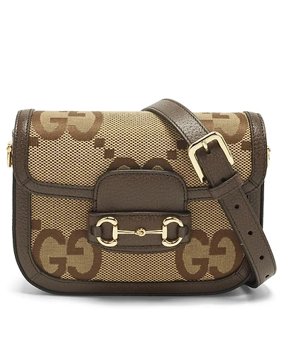 Pre-Owned Gucci women's Bree Gg Canvas and Leather Crossbody Bag