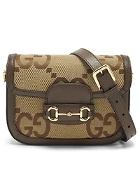 Pre-Owned Gucci women's Bree Gg Canvas and Leather Crossbody Bag