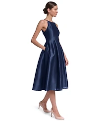Halston Women's Halter-Neck Fit & Flare Midi Dress
