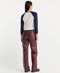 Good American Women's Better Than Leather Low-Rise Wide-Leg Faux Trousers