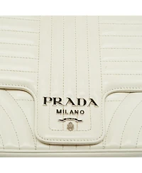 Pre-Owned Prada Women's Diagramme Quilted Leather Flap Shoulder Bag