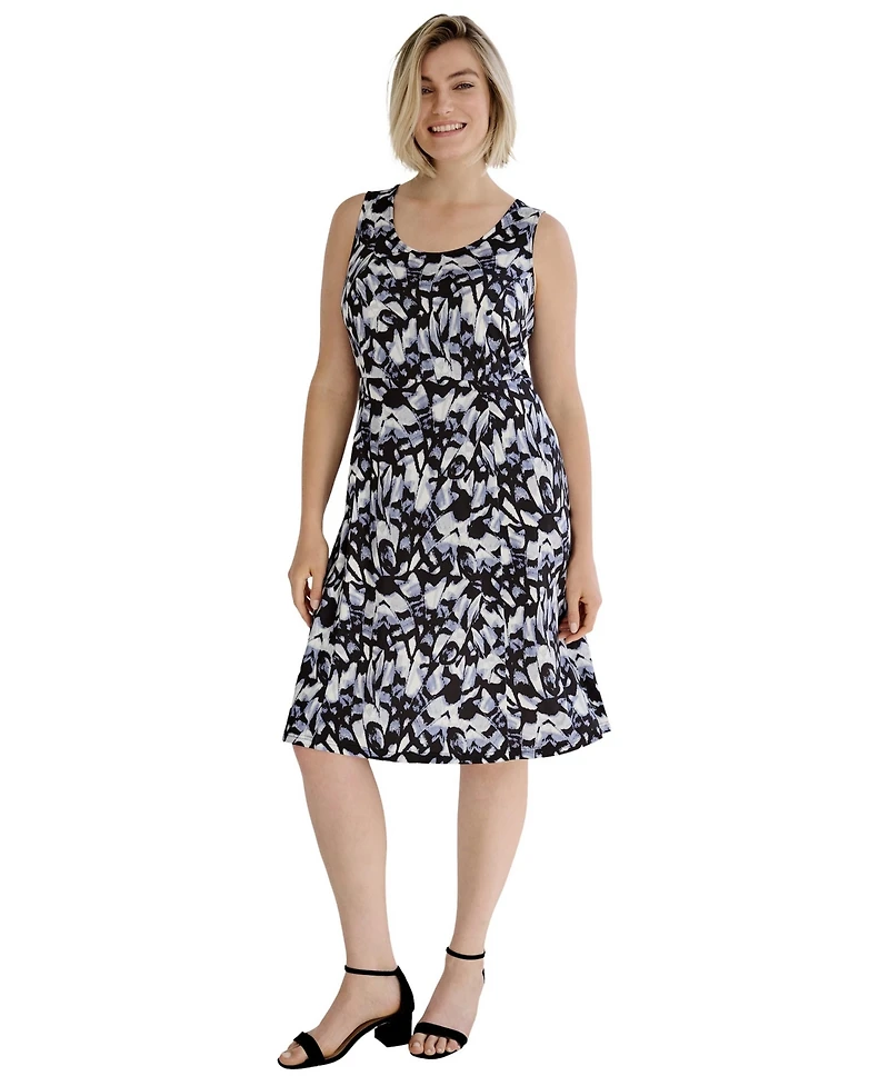 ellos Plus Sleeveless Scoop Neck Fit and Flare Dress