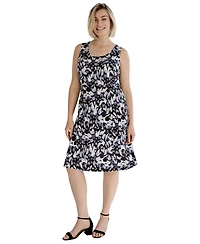 ellos Plus Sleeveless Scoop Neck Fit and Flare Dress