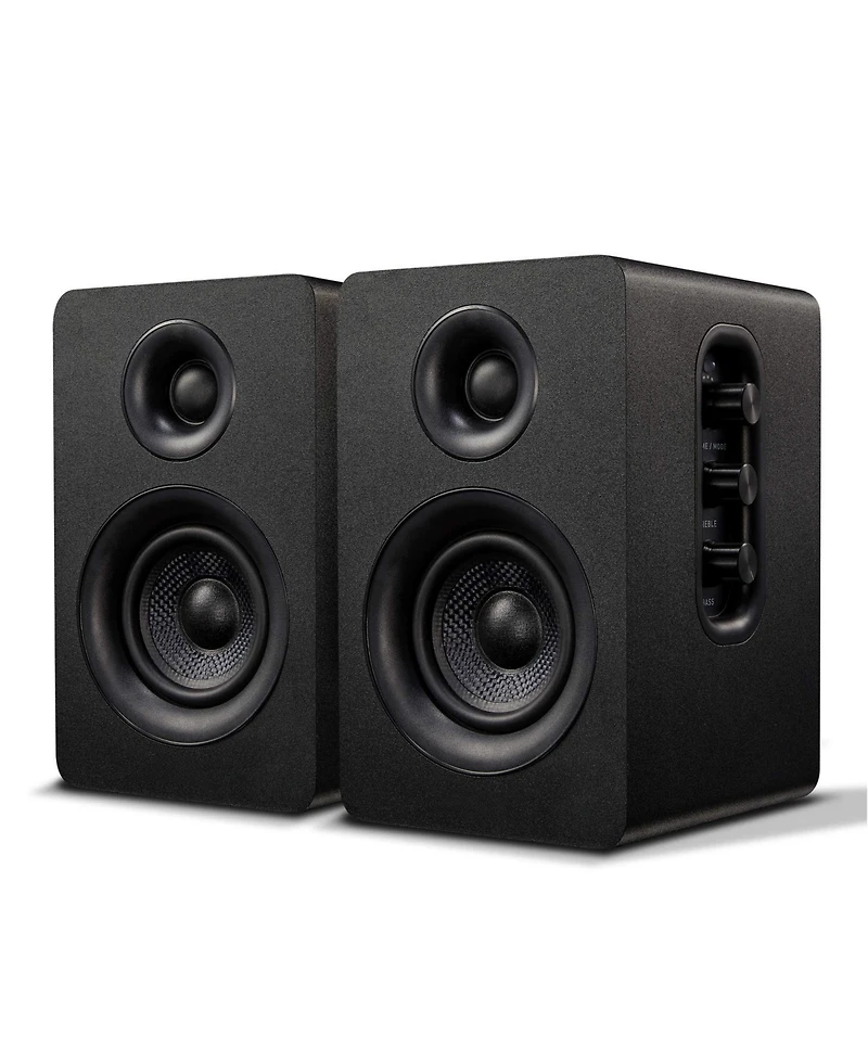 Lofree 3 Inch Active Bookshelf Speakers Bluetooth 5.0 HiFi Sound Carbon Fiber Drivers with Treble Bass Adjustment