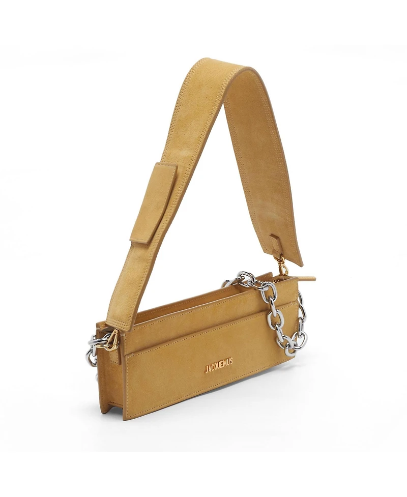 Pre-Owned Jacquemus Le Ciuciu Suede and Chain Shoulder Bag