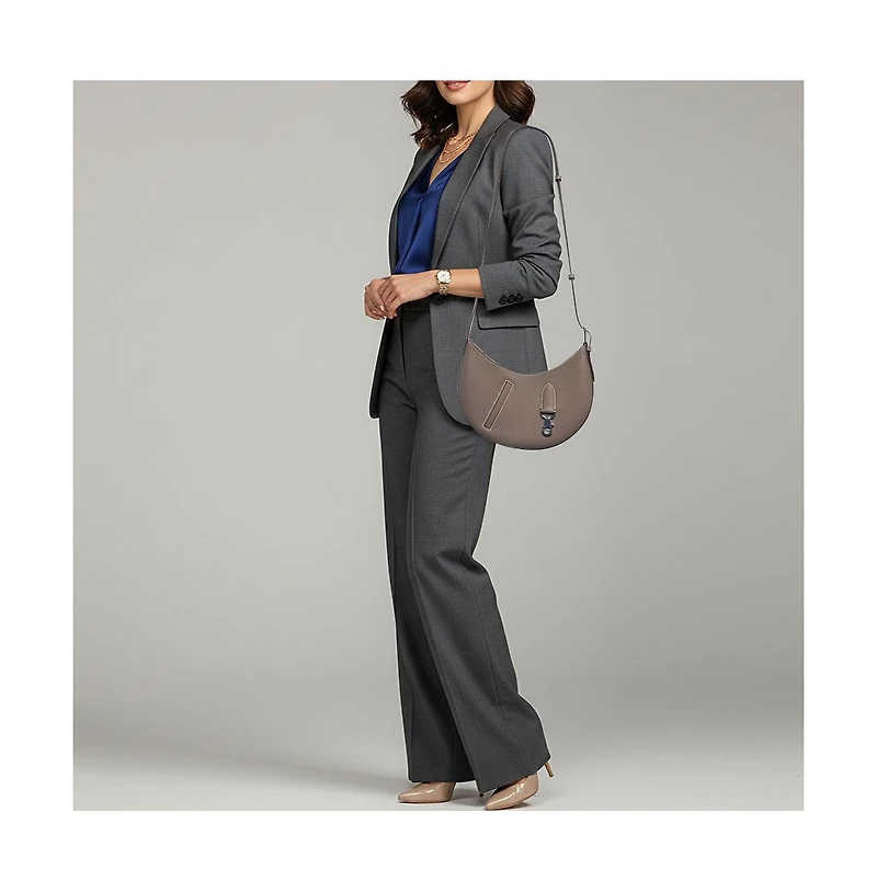 Pre-Owned Hermes Women's graves Arcon Etoupe Togo And Swift Leather Shoulder Bag