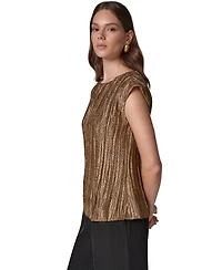 Donna Karan New York Women's Sleeveless Plisse Blouse