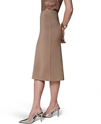 Donna Karan New York Women's DK647 Straight Knit Midi High-Waisted Skirt