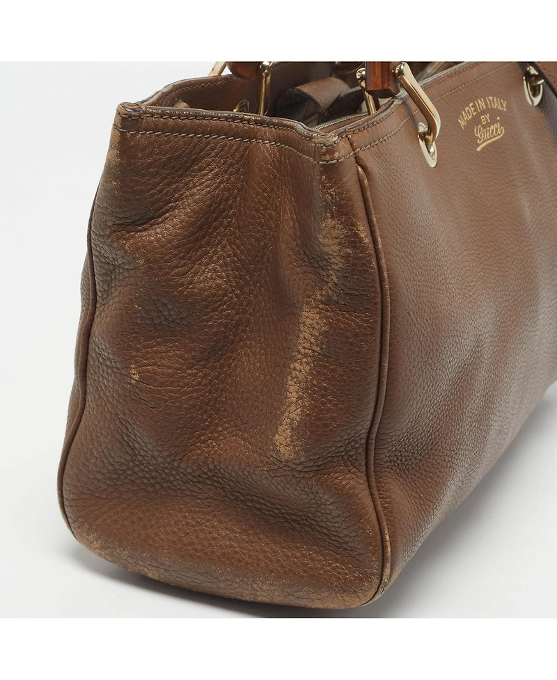 Pre-Owned Gucci Bamboo Shopper Leather Tote