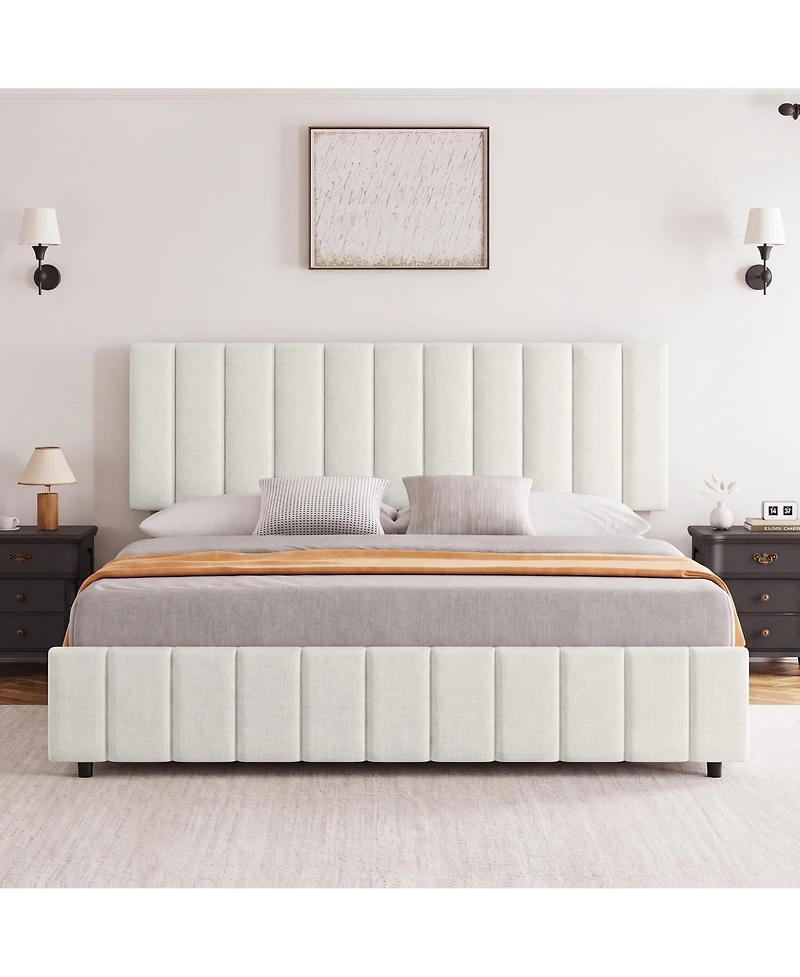 Homfan Storage Platform Bed Frame