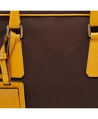 Pre-Owned Prada Women's Two-Tone Canvas and Leather Bowler Bag
