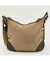 Pre-Owned Prada Logo Jacquard Canvas and Leather Messenger Bag