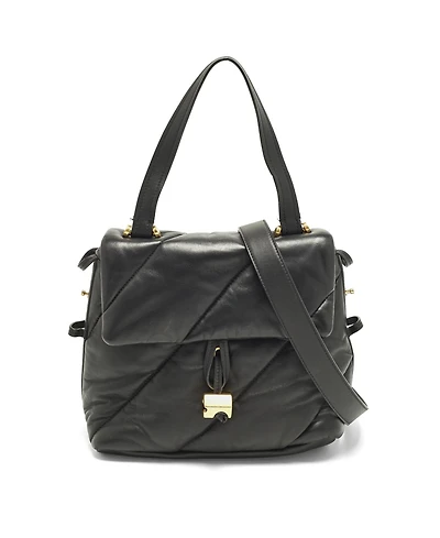 Pre-Owned Off-White Nailed Quilted Leather Top Handle Bag