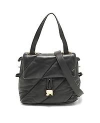 Pre-Owned Off-White Nailed Quilted Leather Top Handle Bag
