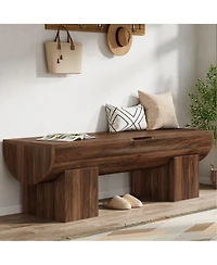 Tribesigns Storage Bench with Safety Hinges, 55''Farmhouse Shoe