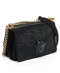 Pre-Owned Versace Women's Sultan Medusa Crystal Embellished Suede Shoulder Bag