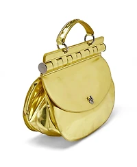 Pre-Owned Versace Metallic Patent Leather Top Handle Satchel