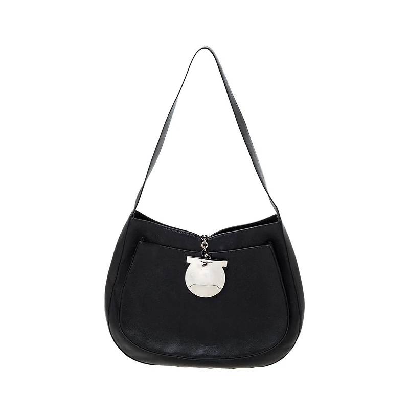 Pre-Owned Salvatore Ferragamo Gancini Clasp Leather Hobo Bag