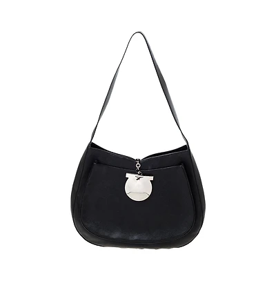 Pre-Owned Salvatore Ferragamo Gancini Clasp Leather Hobo Bag