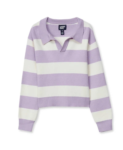 Lands' End Girls Long Sleeve Rugby Sweater