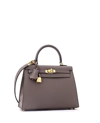 Pre-Owned Hermes Kelly 25 Handbag Grey Epsom with Gold Hardware