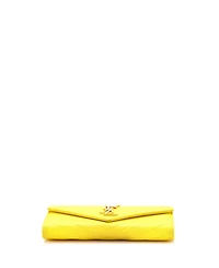 Pre-Owned Saint Laurent Large Classic Monogram Flap Wallet Matelasse Chevron Leather