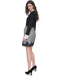 Karl Lagerfeld Paris Women's Lace Trim Mini Skirt