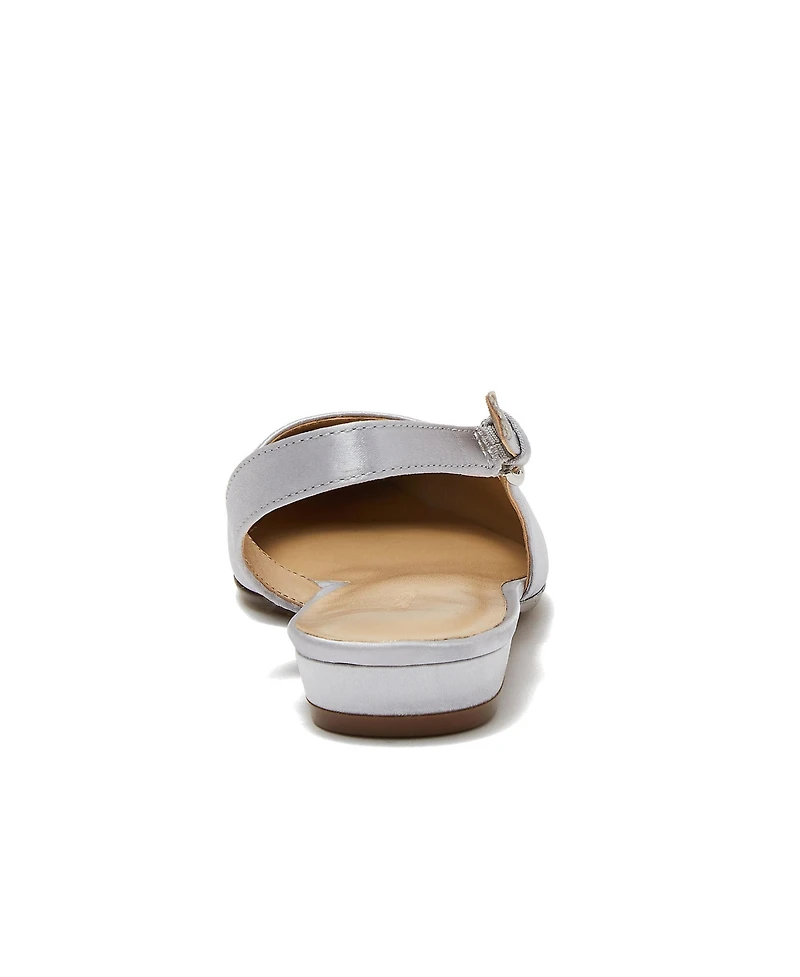 Lands' End Women's Satin Slingback Low Heels