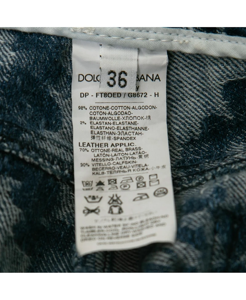 Pre-Owned Dolce & Gabbana Women's Jacquard Denim Jeans