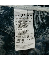 Pre-Owned Dolce & Gabbana Women's Jacquard Denim Jeans