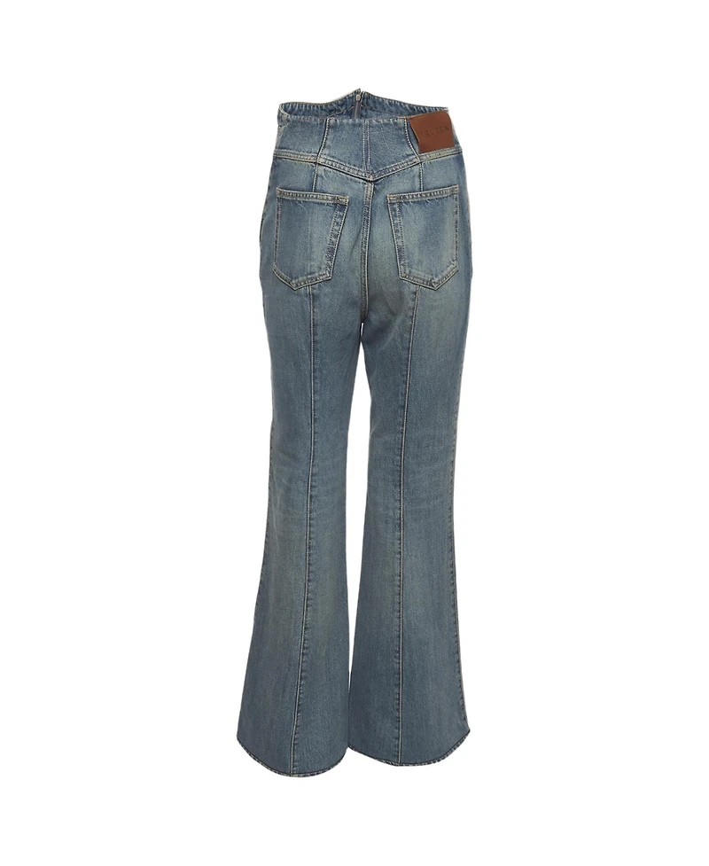Pre-Owned Alexander Mcqueen Women's Denim Fold Over Jeans
