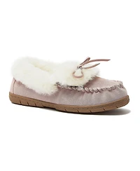 Lands' End Women's Fluffy Lined Indoor Outdoor Moccasin Slippers