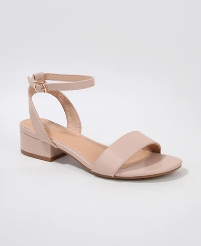 Berness Adara Ankle Strap Low Block Heel Sandals